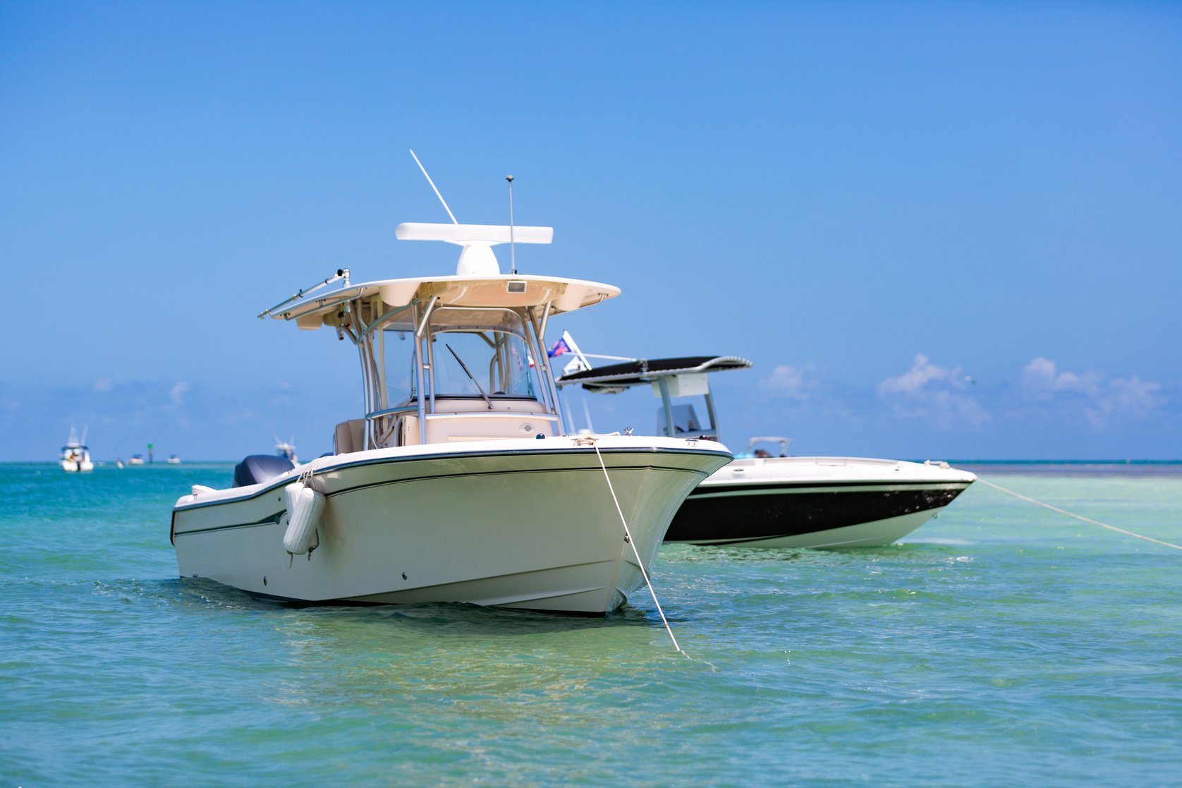 Small boats anchored